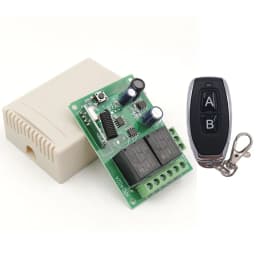 433MHz Universal Wireless Remote Control DC 24V 2CH rf Relay Receiver and Transmitter for Universal Garage door and gate Control