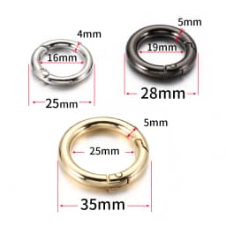 10pcs/5pcs Spring Clasp Keychain Ring KC Gold Color Openable Round Carabiner Hook Buckle Bag Chain for Key Jewelry Making DIY