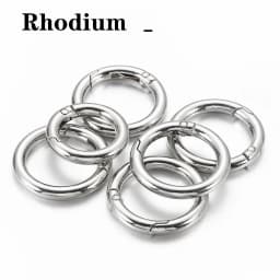 10pcs/5pcs Spring Clasp Keychain Ring KC Gold Color Openable Round Carabiner Hook Buckle Bag Chain for Key Jewelry Making DIY