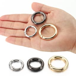 10pcs/5pcs Spring Clasp Keychain Ring KC Gold Color Openable Round Carabiner Hook Buckle Bag Chain for Key Jewelry Making DIY