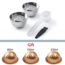For use only with Nespresso Vertuo Next Vertuoline Reusable Stainless Steel Capsule Refillable Coffee Filter with Original Pod