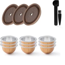 For use only with Nespresso Vertuo Next Vertuoline Reusable Stainless Steel Capsule Refillable Coffee Filter with Original Pod