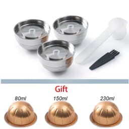 For use only with Nespresso Vertuo Next Vertuoline Reusable Stainless Steel Capsule Refillable Coffee Filter with Original Pod