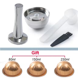 For use only with Nespresso Vertuo Next Vertuoline Reusable Stainless Steel Capsule Refillable Coffee Filter with Original Pod