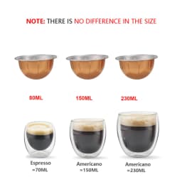 For use only with Nespresso Vertuo Next Vertuoline Reusable Stainless Steel Capsule Refillable Coffee Filter with Original Pod