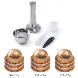 For use only with Nespresso Vertuo Next Vertuoline Reusable Stainless Steel Capsule Refillable Coffee Filter with Original Pod