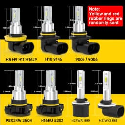 BMTxms Canbus H11 H8 LED Fog Light H10 H16 5202 PSX24W 2504 9006 HB4 9005 HB3 880 881 H27 LED Car DRL Driving Lamp White Yellow