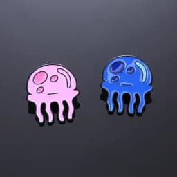 Kawaii Jellyfish Metal Badges Blue Pink Cartoon Jellyfish Animal Brooches Clothing Bag Shirt Ornaments
