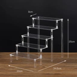 1-5 Tier Acrylic Display Stand,Clear Display Riser Rack for Cupcake,Perfume Doll Décor and Organizer Amiibo Funko POP Figures