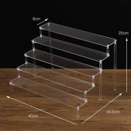1-5 Tier Acrylic Display Stand,Clear Display Riser Rack for Cupcake,Perfume Doll Décor and Organizer Amiibo Funko POP Figures