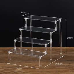 1-5 Tier Acrylic Display Stand,Clear Display Riser Rack for Cupcake,Perfume Doll Décor and Organizer Amiibo Funko POP Figures