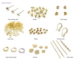 14K Gold Plated Brass Metal Earring Hooks with Eyepin Bead Caps, French Earwire DIY Pearl Earrings Findings Components