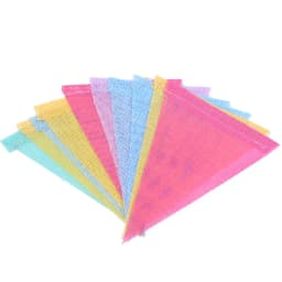 4M Colorful Jute Linen Flags Pennant Birthday Bunting Banners Wall Hanging Wedding Hanging Banner Party Garland for Home Decor