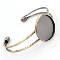 High Quality 20mm 25mm 8 Colors Bronze Gold Silver Plated Bangle Base Bracelet Blank Findings Tray Bezel Setting Cabochon Cameo