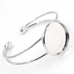 High Quality 20mm 25mm 8 Colors Bronze Gold Silver Plated Bangle Base Bracelet Blank Findings Tray Bezel Setting Cabochon Cameo