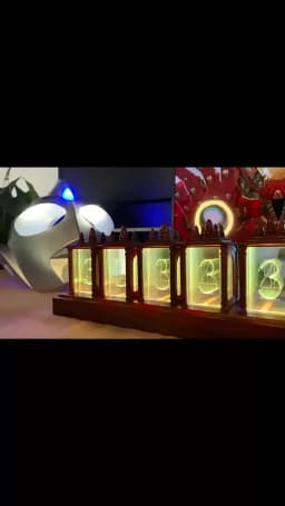 LED Digital Clock Nixie Tube Clock RGB Glow Tube Clock Walnut Wood Night Light Digital Alarm Atomosphere Lamp Clock Timer Gift