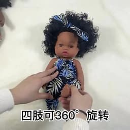 35cm Newborn Reborn African Doll Simulation Soft Vinyl Lifelike Toys Christmas Birthday Toys Dolls for Adults Birthday Gifts