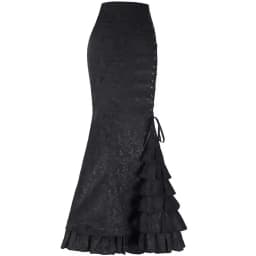 Vintage Gothic Long Skirts Women Punk Fish Tail Skirt New High Waisted Temperament Goth Skirt Festival Party Wear Woman Clothes