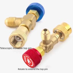 1pc Refrigeration Air Conditioning Charging Valve Adapter 1/4''-5/16'' R410 R32 Copper Control Valve Refrigerant Charging Hose