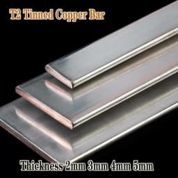 1Pcs Length 500mm T3 Tinned Copper Bar Purple Copper Flat Strip Thickness 2mm 3mm 4mm 5mm Conductive Grounding Plate Busbar