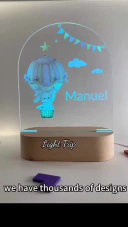 Customized Baby Birth Night Light Personalized Name Animal Bear Bunny Rabbit with USB Lamp for Bedroom Birthday Christmas Gift
