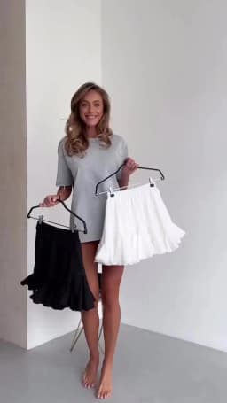 Talenza Women's White Mini Skirt A Line High Waist Sexy Cute Ruffle Retro Tennis Skirt Black Elastic Waist Skirt Summer Skirts