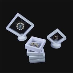 7x7cm 3D Suspension Box Shadow Box Jewelry Display Stand Ring Pendant Holder Protect Jewelry Stone Presentation Case