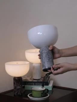 Danish Design Marble Table Lamp with USB Charging Touch Switch Atmosphere Desk Lights Living Room Bedroom Bedside Study Kitchen