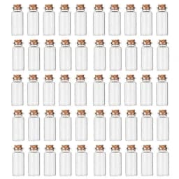100Pcs 5/8/10/12/15/20ml Empty Mini Glass Bottles with Cork Stoppers Lovely Glass Vials for DIY Craft Wedding Home Party Decor