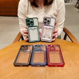 Luxury Plating Transparent Wallet Card Holder Phone Case For iPhone 15 14 13 12 11 Pro Max Plus Card Slot Shockproof Soft Cover