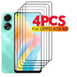 1/2/3/4PCS Full Cover Glass For OPPO A78 4G Glass OPPO A78 4G Tempered Glass HD 9H Full Cover Glue Screen Protector OPPO A78 4G