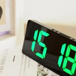 Voice Control Digital Alarm Clock Temperature Dual Alarm Snooze Desktop Table Clock Night Mode 12/24H LED Clock Watch Desk