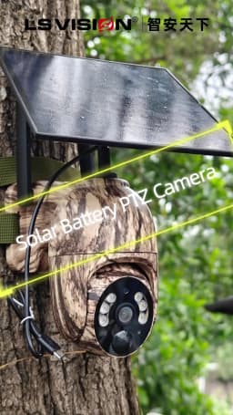 Ubox Solar Camera 4G LTE Cellular Trail Camera with Solar Panel Security Cam Full Color Night Vision for Outdoor Wildlife