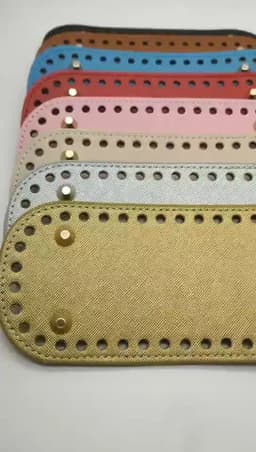 5x18cm/12x25cm PU Bag Bottom with 4 Rivets Oval Bag Bottom Wear-resistant Strong Durable Bag Bottom for Crochet Knitting Handbag