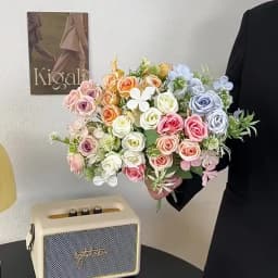 Nordic Artificial Flower Hydrangea Holding Wedding Bouquet Silk Flower for Home Party Table Decoration Fall Decorations Fake Flo