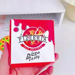 7pcs/set Festive Pizza Eraser Set Realistic Slice Toy Student Christmas Prize Box with Simulation Food Pencil Stationery Eraser