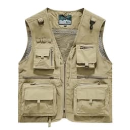 Men's Summer Vest Multipockets Mesh Lined Breathable Sleeveless Jacket Thin Outdoor Fishing Photographer Tool Waistcoat Men