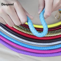 Deepeel 30-60cm Metal PU Leather Round Rope Bag Strap Handbags Handle Luggage Bags Silver Buckle Shoulder Belt Craft Accessories
