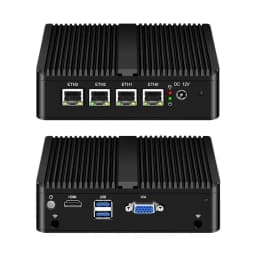 Fanless Mini PC OPNsense Router Intel Celeron N2940 Quad Cores 4 LAN Ports Gigabit Ethernet Firewall Appliance Pfsense