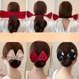 Women's Adjustable Bow-shaped Hairpin Device Sweet and Lovely Hairpin Fast Hair Bun Hair Styling Tools Braid Hair Accessories