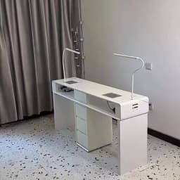Luxury Classic Nail Table With Light Modern Marble Top Nordic Nail Desk European Aesthetic Table Manucure Nail Salon Furniture