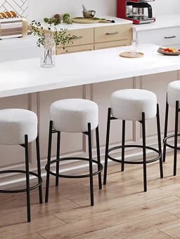Industrial Bar Stools Minimalist Modern Counter Height Chairs Metal Pub Stool for Kitchen Island Living Room Dinner Bench
