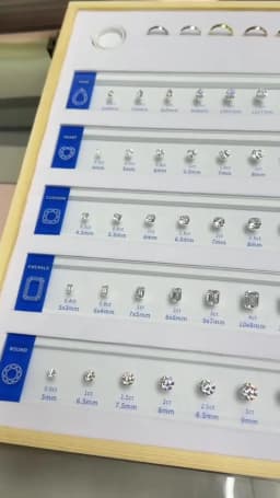 Free LOGO Custom Comparison Chart Kit Set With Ring Settings Fancy Shapes Gemstone 5A CZ Diamond Carat Sizes for Jewelry Store