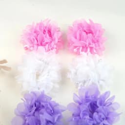 2Pcs Glirs Cute and Sweet Chiffon Flowers Headband Hair Accessories with Elastic Bands Colorful Beads Hair Bands Holiday Gifts