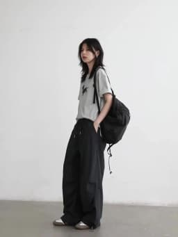 CHIC VEN Women Pants Solid Loose Casual Outdoor Workwear Female Wide Leg Trousers Drawstring Windproof Spring Autumn 2025