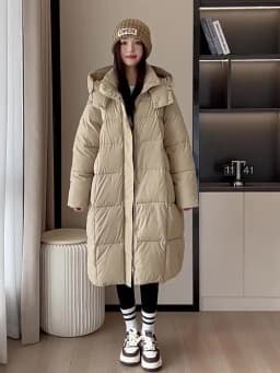Winter Warmth Women's Mid-Length Down Cotton Jacket Over-the-Knee Parkas New Loose Quilted Coat Thickened Outerwear Trendy Tops