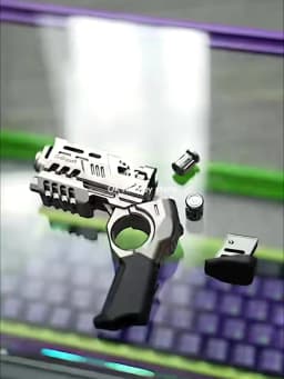 EDC Tactical Pistol Toy Fidget Spinner Ejectable Shell Toy Fidget Gear Gadget Stress Relief Anti-Anxiety Toy for Adults Gift