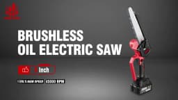 ONEVAN 8 Inch Brushless Electric Chainsaw Cordless Portable Electric Saw Woodworking Power Tool For Makita 18V Battery Pin