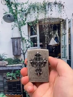 Zorro Kerosenes Windproof Lighter 3D Ancient Silver Cross Stamp Retro Grinding Wheel Design for Wholesale