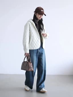 VIMLY Women's Beige Quilted Puffer Jackets Casual Long Sleeve Short Hooded Parkas Loose Pocket Coats 2026 Winter Clothes M9530